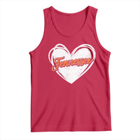 Vintage Tennessee Tank Top Heart Graphic TN Orange US State