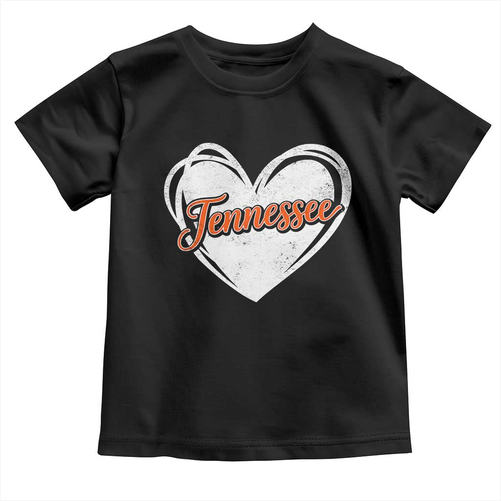 Vintage Tennessee Toddler T Shirt Heart Graphic TN Orange US State