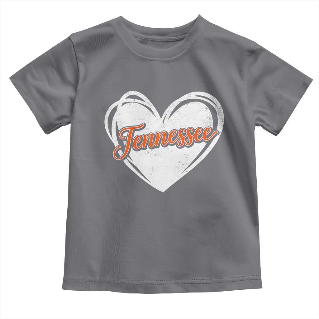 Vintage Tennessee Toddler T Shirt Heart Graphic TN Orange US State