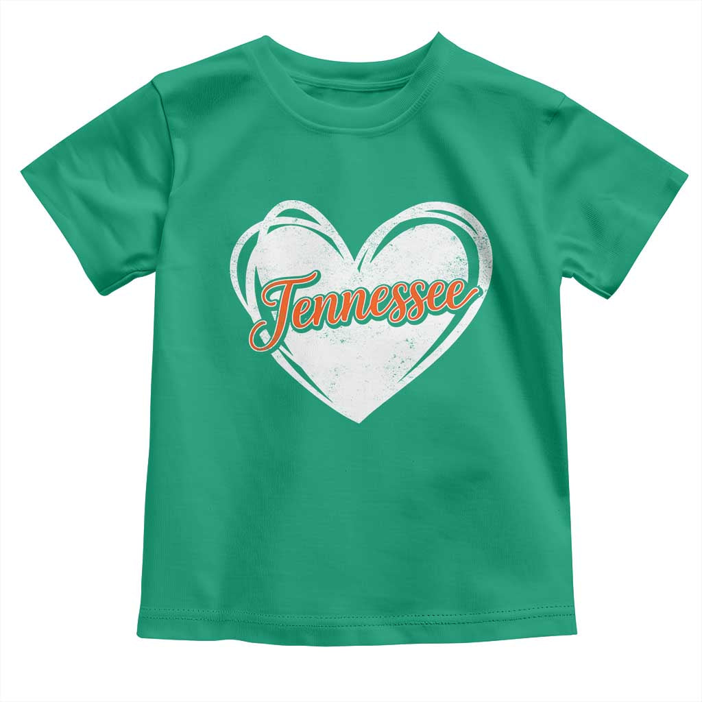 Vintage Tennessee Toddler T Shirt Heart Graphic TN Orange US State