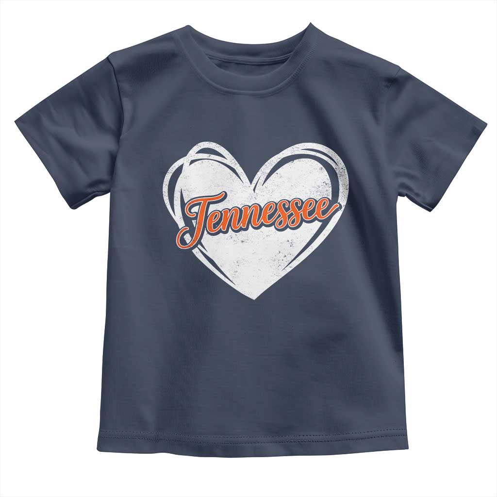 Vintage Tennessee Toddler T Shirt Heart Graphic TN Orange US State