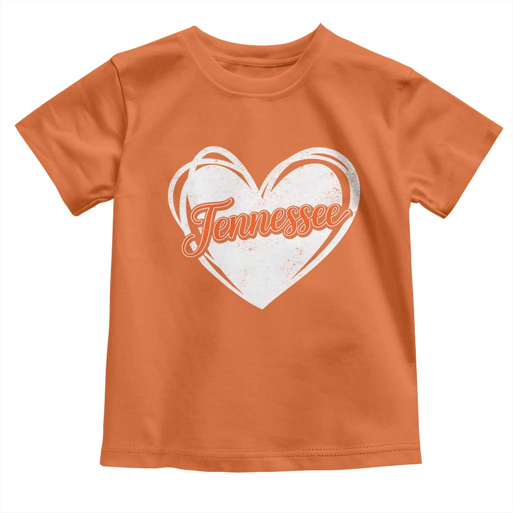Vintage Tennessee Toddler T Shirt Heart Graphic TN Orange US State