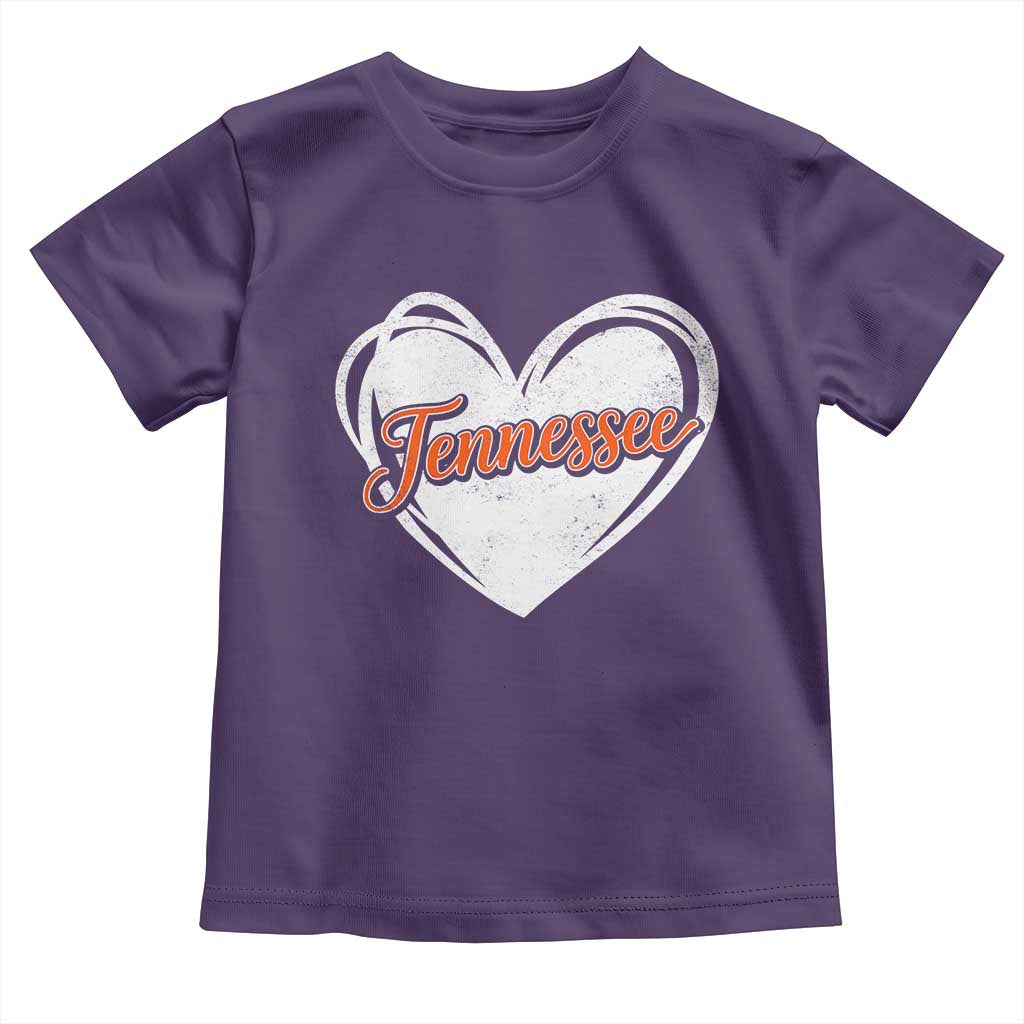 Vintage Tennessee Toddler T Shirt Heart Graphic TN Orange US State