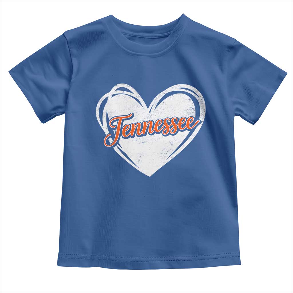 Vintage Tennessee Toddler T Shirt Heart Graphic TN Orange US State
