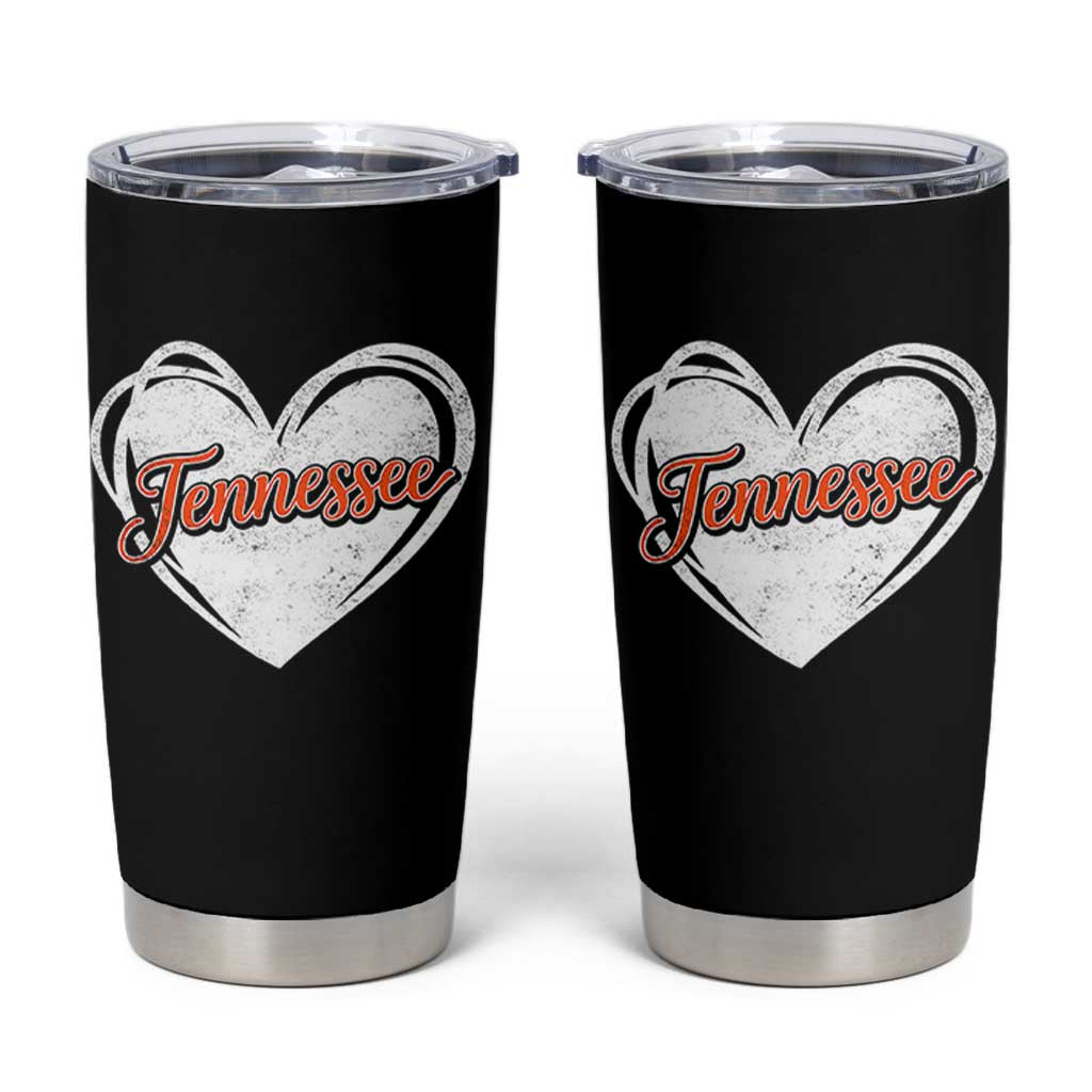 Vintage Tennessee Tumbler Cup Heart Graphic TN Orange US State