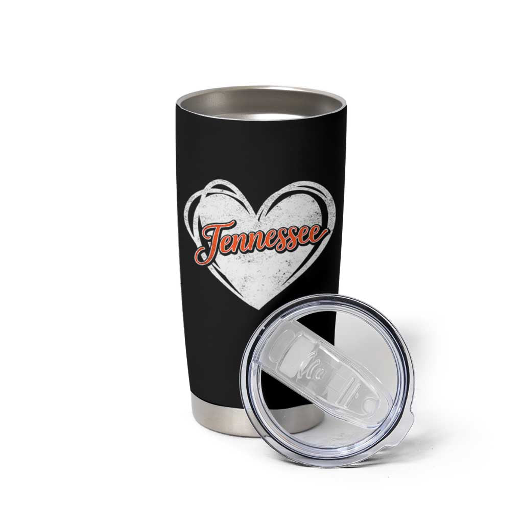 Vintage Tennessee Tumbler Cup Heart Graphic TN Orange US State
