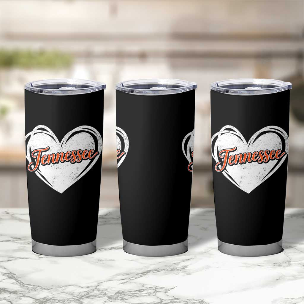 Vintage Tennessee Tumbler Cup Heart Graphic TN Orange US State
