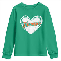 Vintage Tennessee Youth Sweatshirt Heart Graphic TN Orange US State