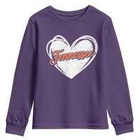 Vintage Tennessee Youth Sweatshirt Heart Graphic TN Orange US State