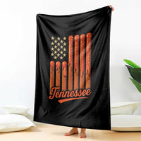 Vintage Tennessee Throw Blanket Orange Dripping Flag Vintage State Pride Sports Fan Patriotic
