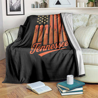 Vintage Tennessee Throw Blanket Orange Dripping Flag Vintage State Pride Sports Fan Patriotic