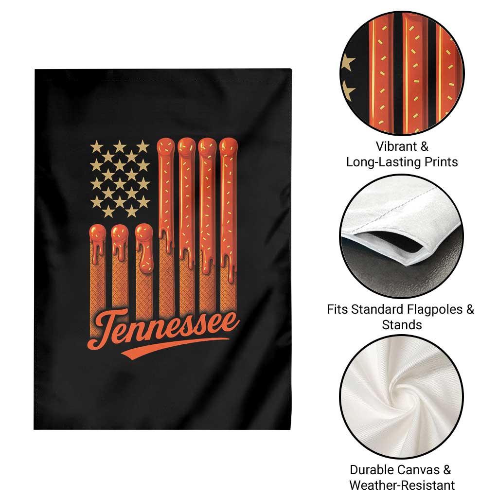 Vintage Tennessee Garden Flag Orange Dripping Flag Vintage State Pride Sports Fan Patriotic