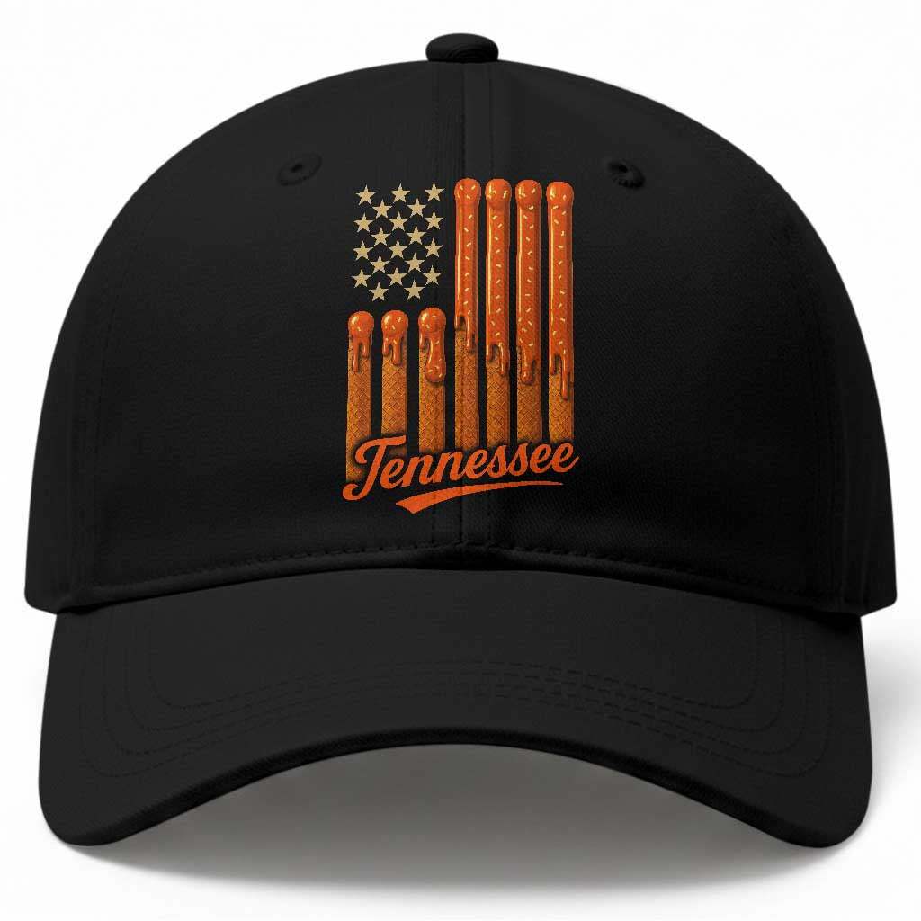 Vintage Tennessee Baseball Cap Orange Dripping Flag Vintage State Pride Sports Fan Patriotic