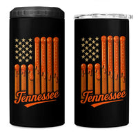 Vintage Tennessee 4 in 1 Can Cooler Tumbler Orange Dripping Flag Vintage State Pride Sports Fan Patriotic