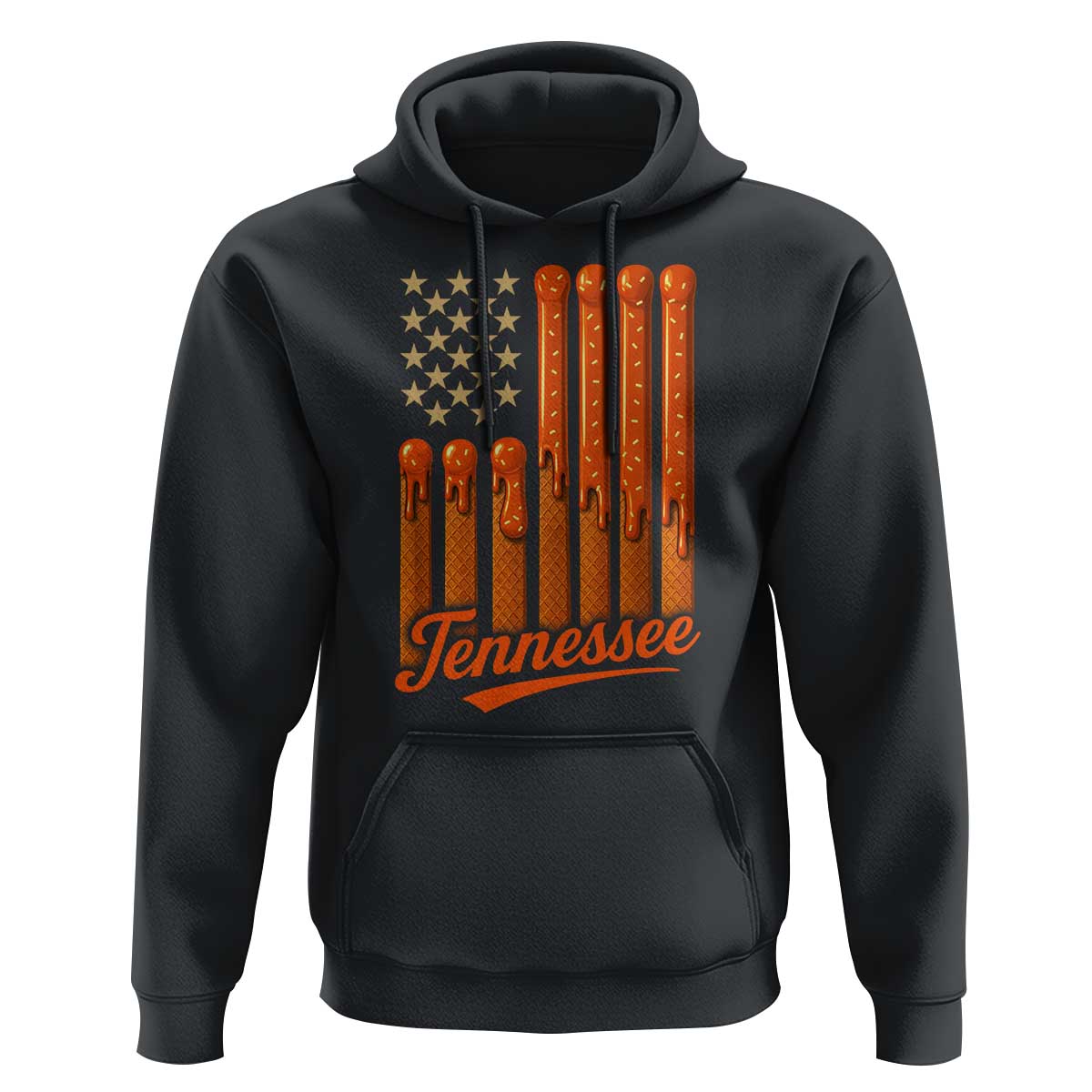 Vintage Tennessee Hoodie Orange Dripping Flag Vintage State Pride Sports Fan Patriotic