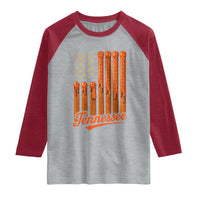 Vintage Tennessee Raglan Shirt Orange Dripping Flag Vintage State Pride Sports Fan Patriotic