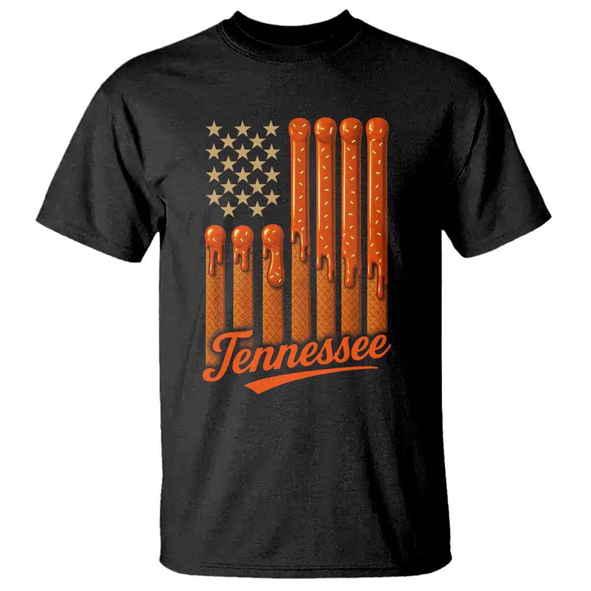Vintage Tennessee T Shirt Orange Dripping Flag Vintage State Pride Sports Fan Patriotic