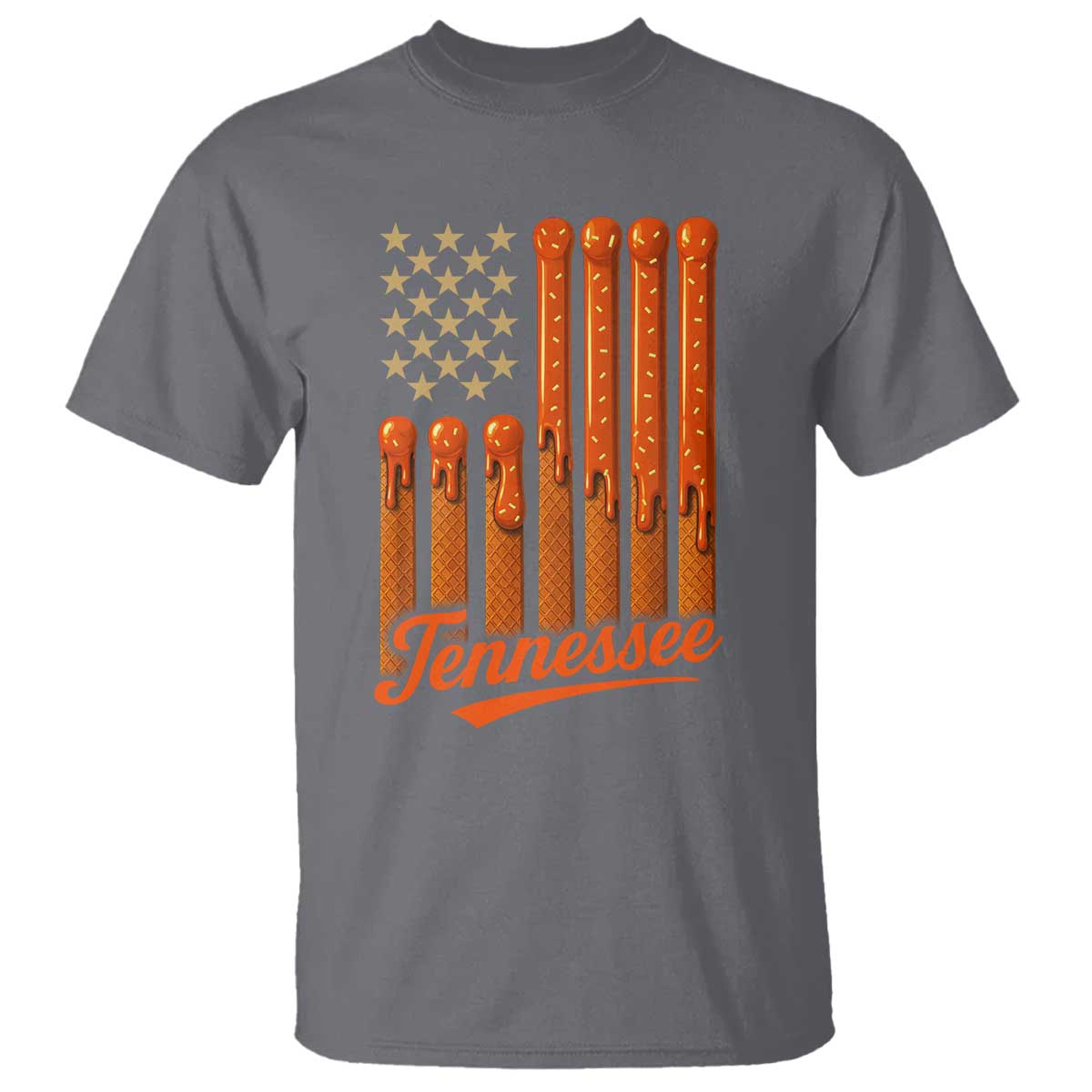Vintage Tennessee T Shirt Orange Dripping Flag Vintage State Pride Sports Fan Patriotic