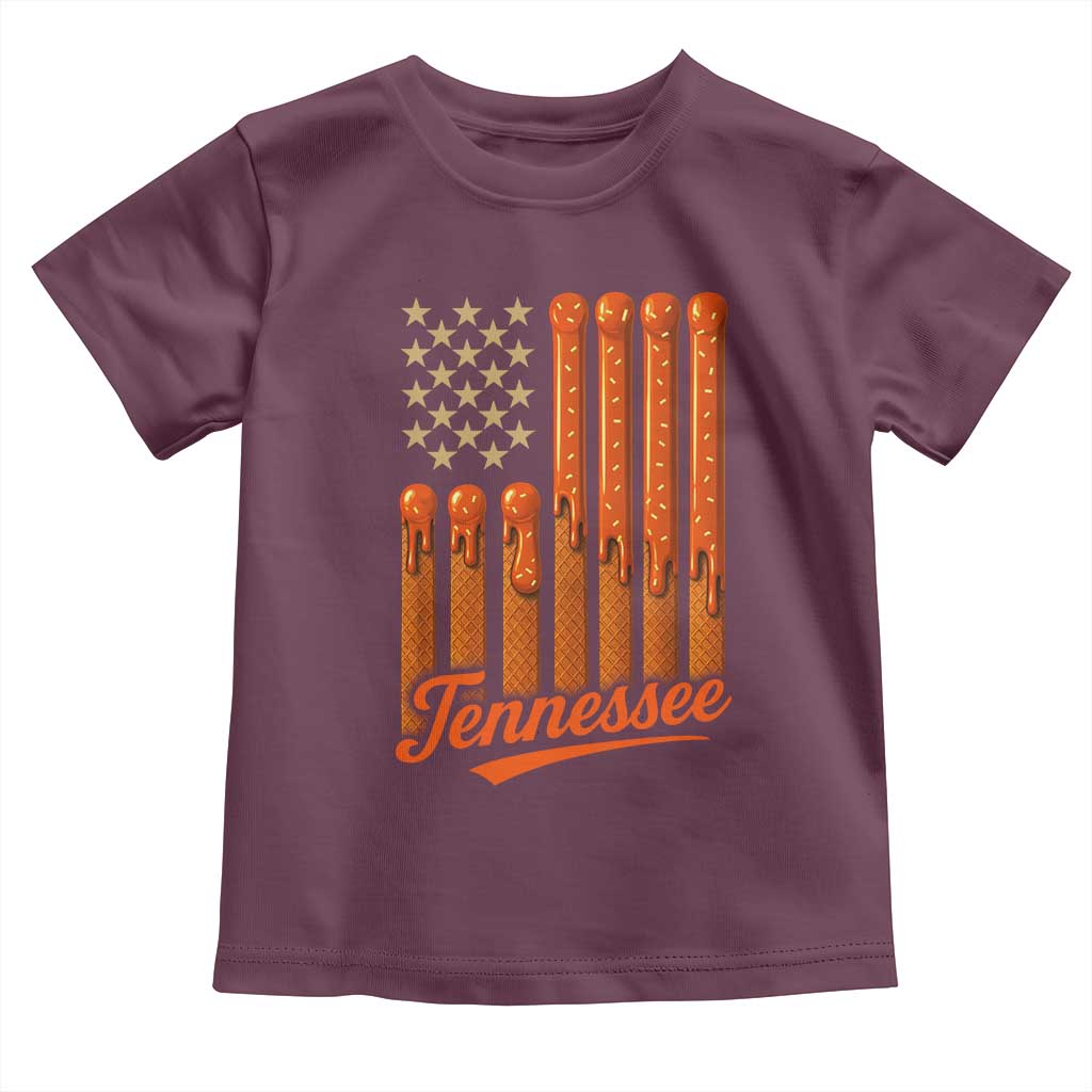 Vintage Tennessee Toddler T Shirt Orange Dripping Flag Vintage State Pride Sports Fan Patriotic