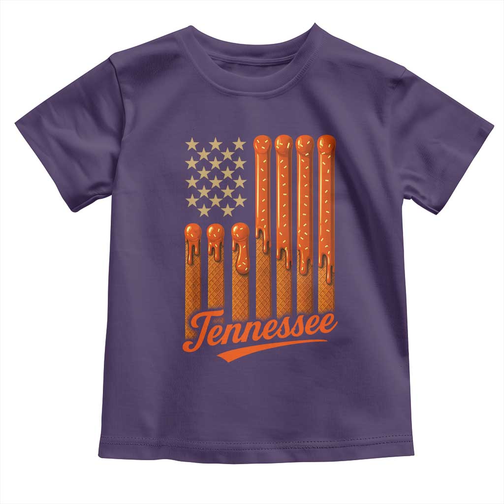 Vintage Tennessee Toddler T Shirt Orange Dripping Flag Vintage State Pride Sports Fan Patriotic