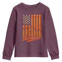 Vintage Tennessee Youth Sweatshirt Orange Dripping Flag Vintage State Pride Sports Fan Patriotic