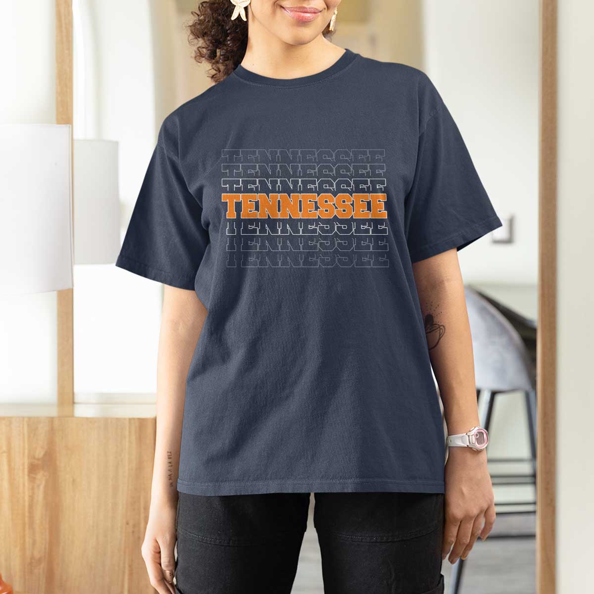 Vintage Tennessee T Shirt For Women Throwback Design Classic TN Orange US State