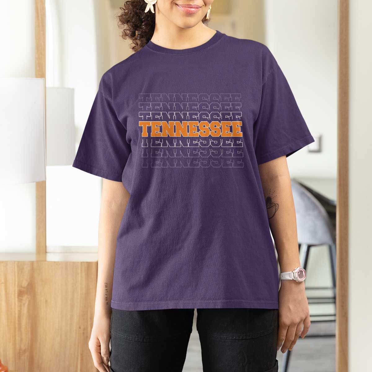 Vintage Tennessee T Shirt For Women Throwback Design Classic TN Orange US State
