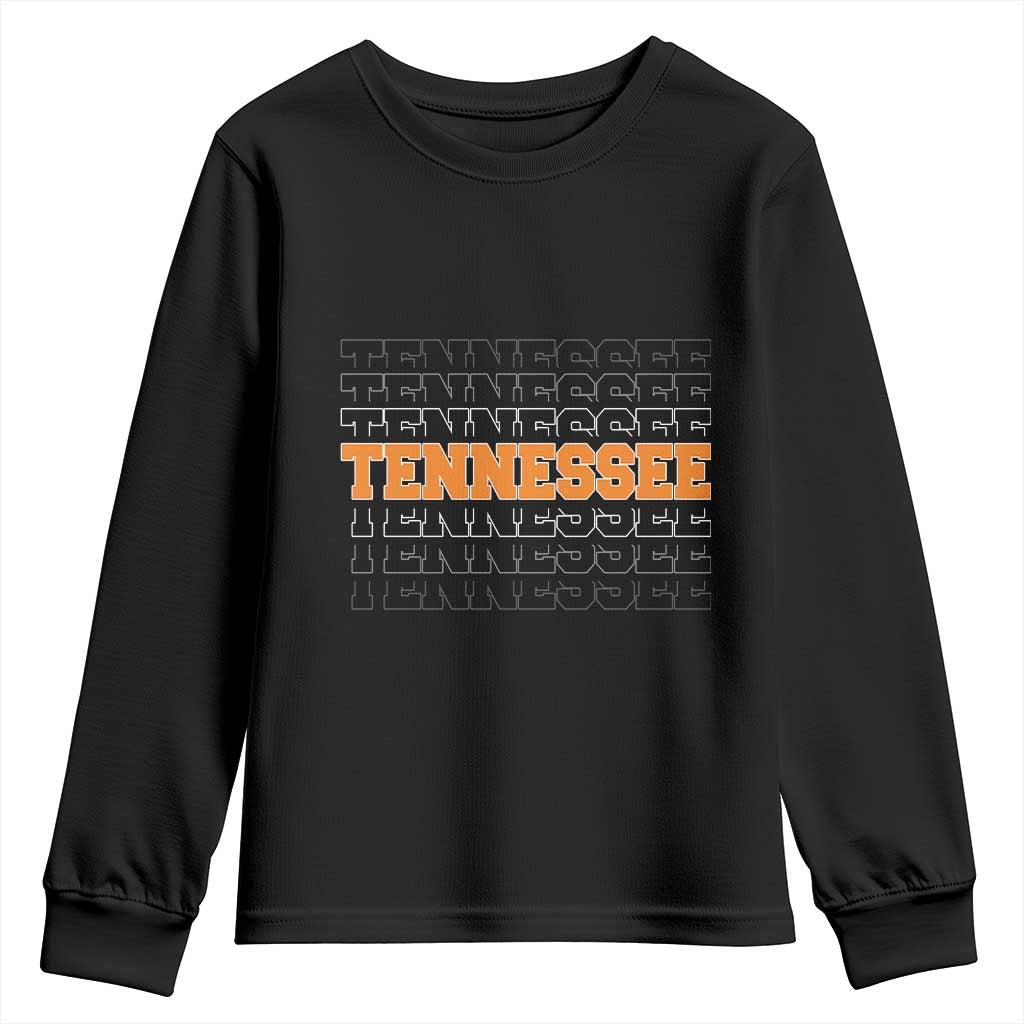 Vintage Tennessee Youth Sweatshirt Throwback Design Classic TN Orange US State