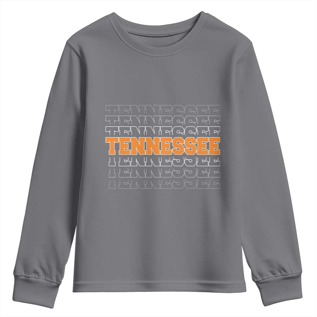 Vintage Tennessee Youth Sweatshirt Throwback Design Classic TN Orange US State
