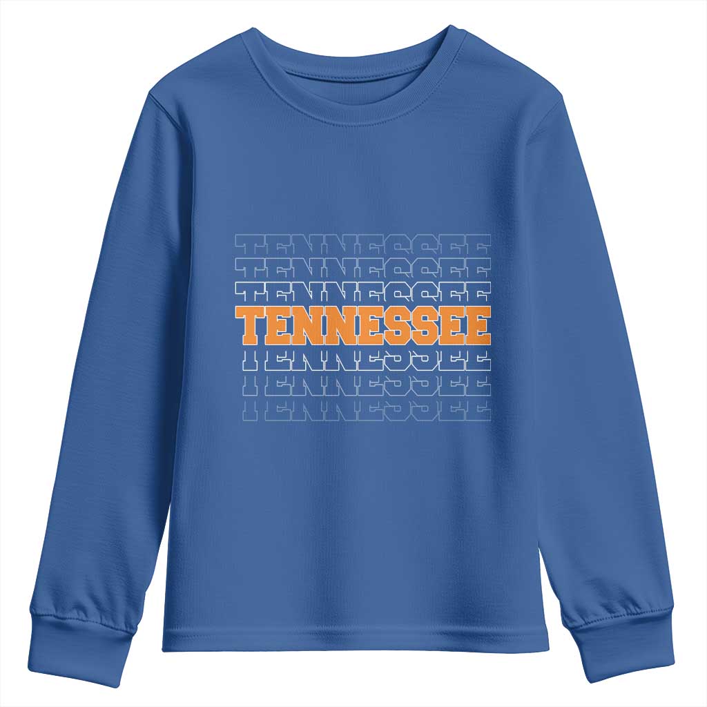 Vintage Tennessee Youth Sweatshirt Throwback Design Classic TN Orange US State