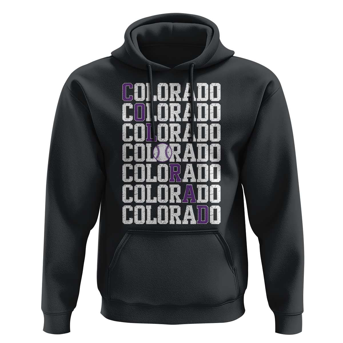 Vintage Colorado Hoodie Retro State Pride Sports Baseball Fan Graphic