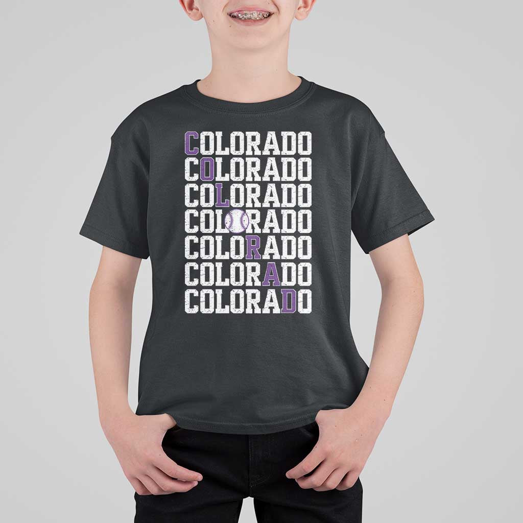 Vintage Colorado T Shirt For Kid Retro State Pride Sports Baseball Fan Graphic