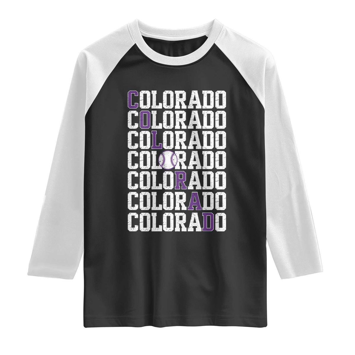 Vintage Colorado Raglan Shirt Retro State Pride Sports Baseball Fan Graphic