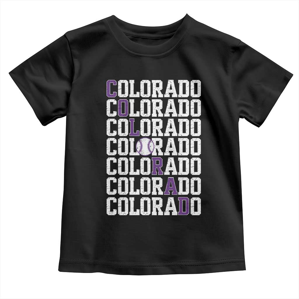Vintage Colorado Toddler T Shirt Retro State Pride Sports Baseball Fan Graphic