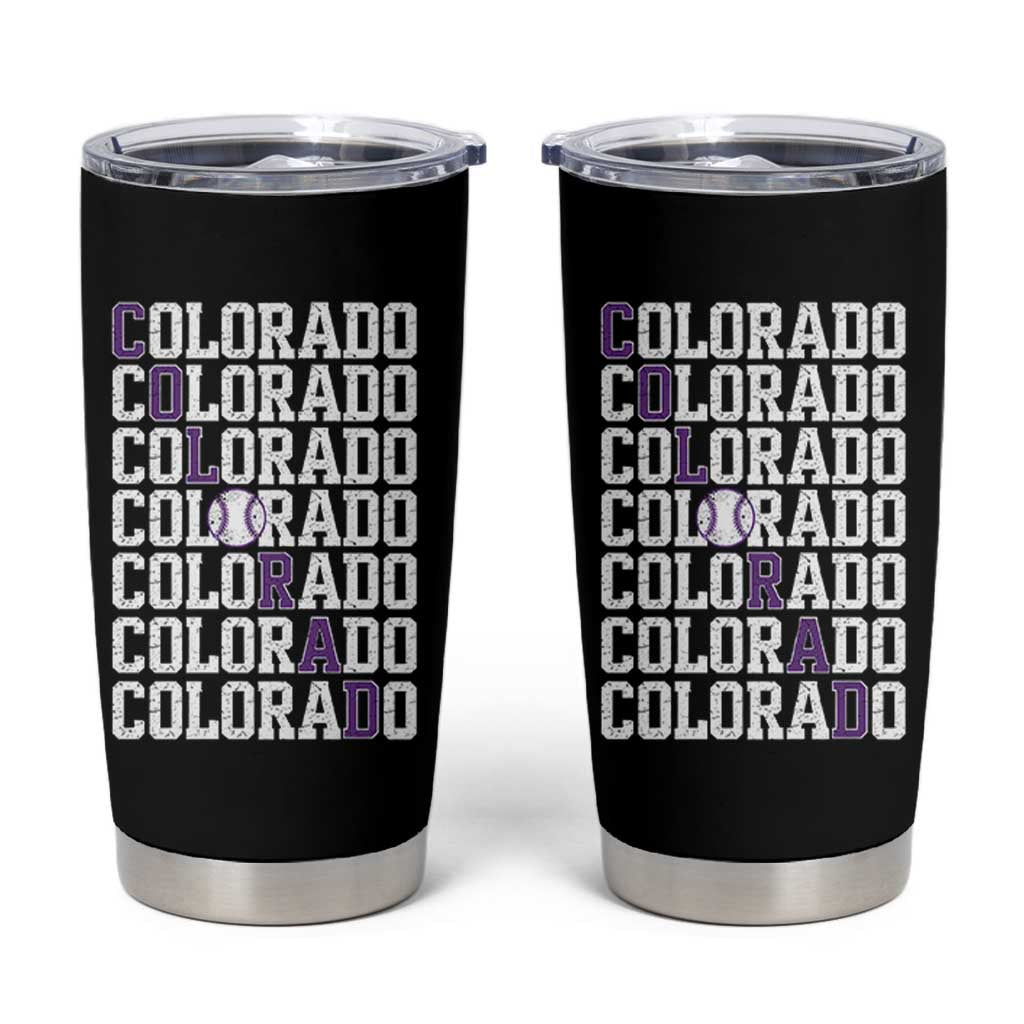 Vintage Colorado Tumbler Cup Retro State Pride Sports Baseball Fan Graphic