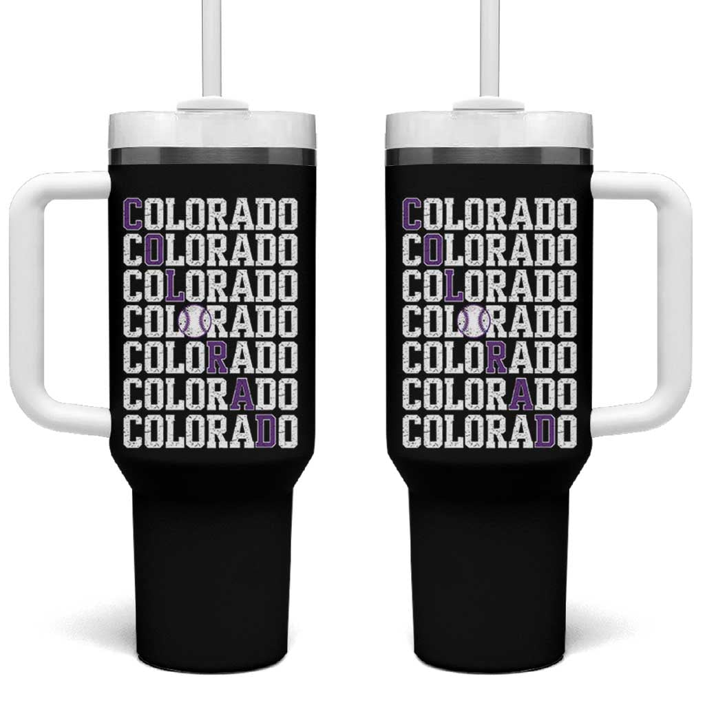 Vintage Colorado Tumbler With Handle Retro State Pride Sports Baseball Fan Graphic