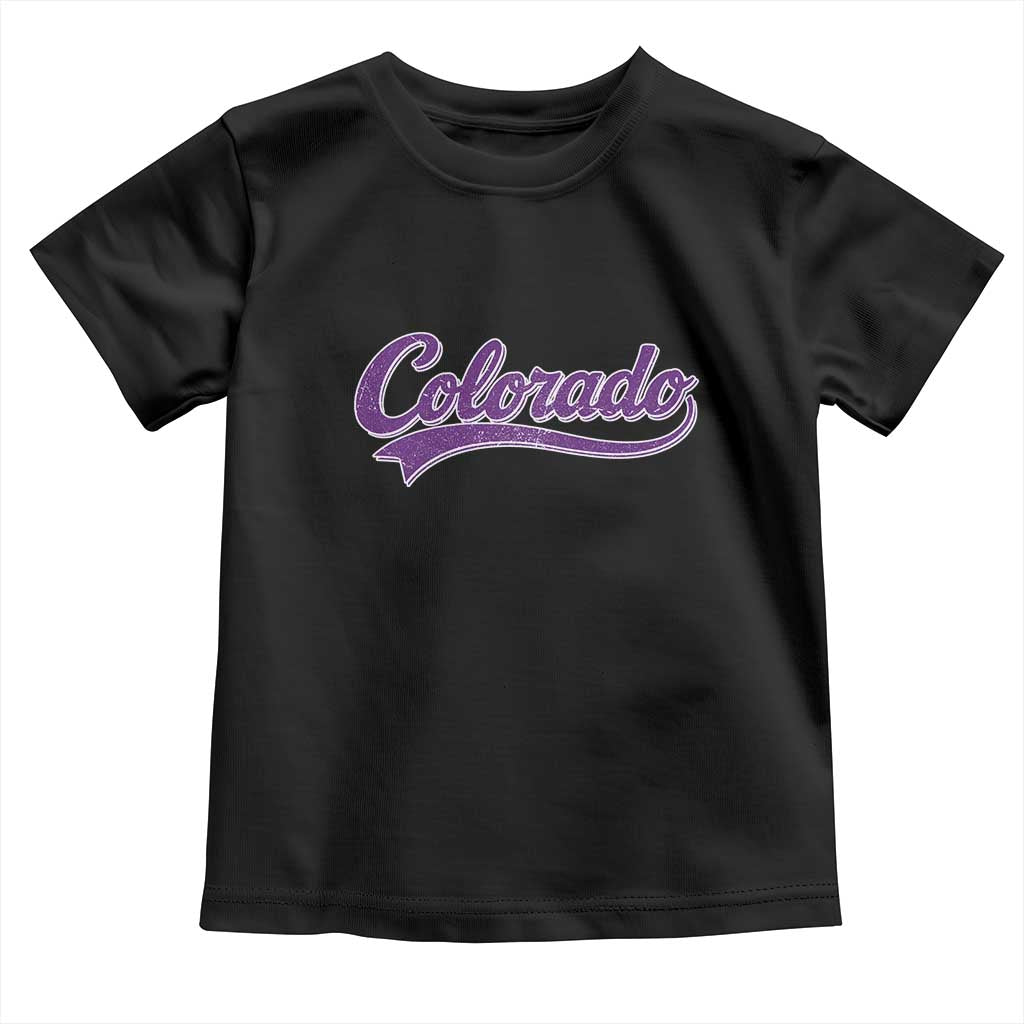 Colorado Purple Script Vintage State Pride Retro Sports Fan Graphic Toddler T Shirt