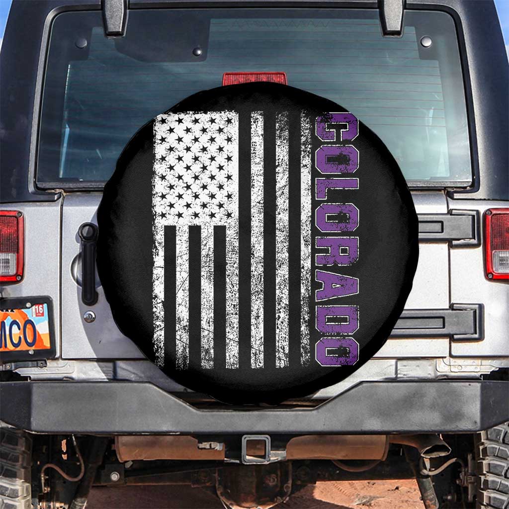 Vintage Colorado Spare Tire Cover Retro Vintage Rocky Mountains USA Flag Patriotic US State
