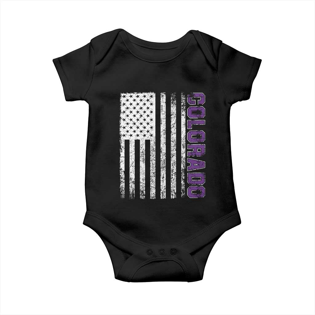 Vintage Colorado Baby Onesie Retro Vintage Rocky Mountains USA Flag Patriotic US State