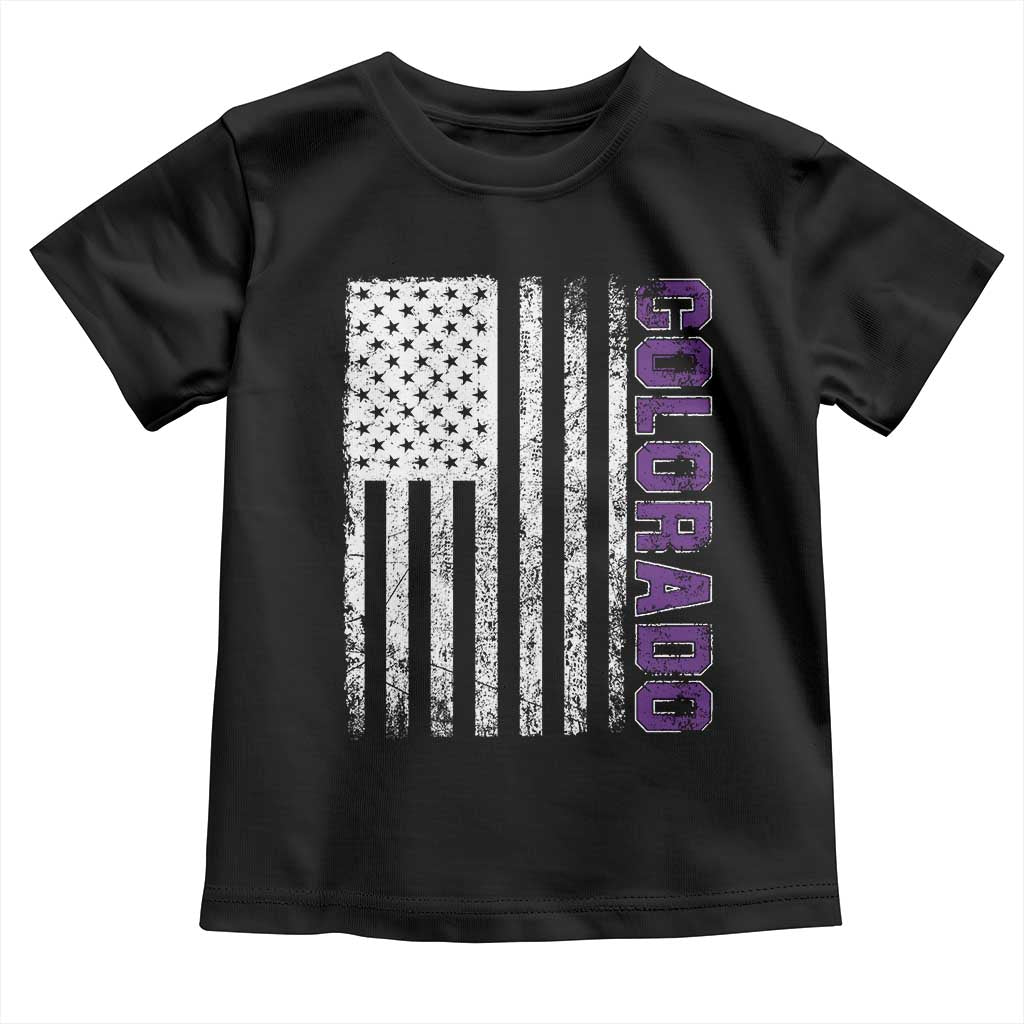 Vintage Colorado Toddler T Shirt Retro Vintage Rocky Mountains USA Flag Patriotic US State