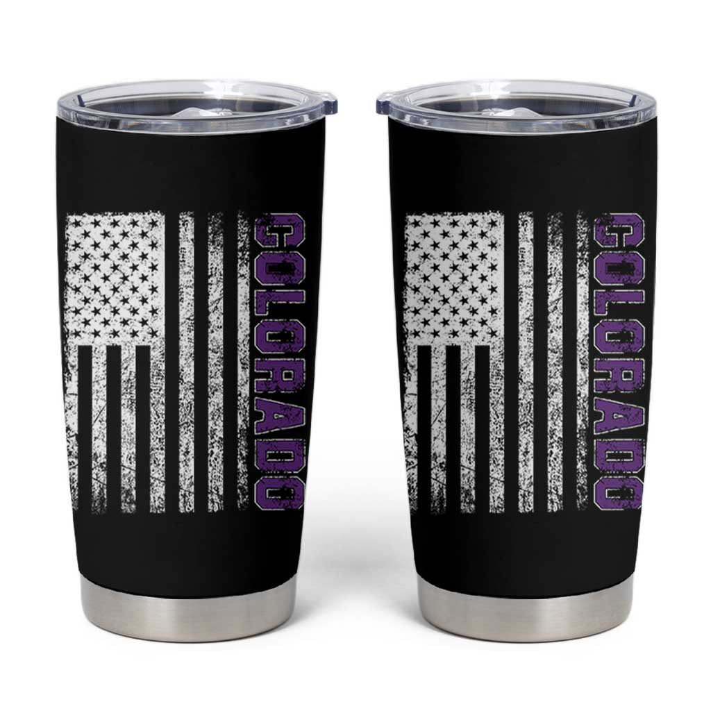 Vintage Colorado Tumbler Cup Retro Vintage Rocky Mountains USA Flag Patriotic US State