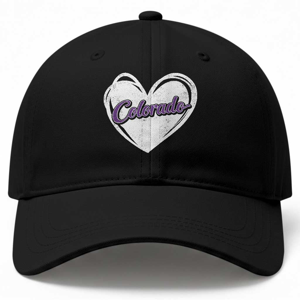 Vintage Colorado Baseball Cap Purple Heart Vintage Script State Pride Retro Sports Fan