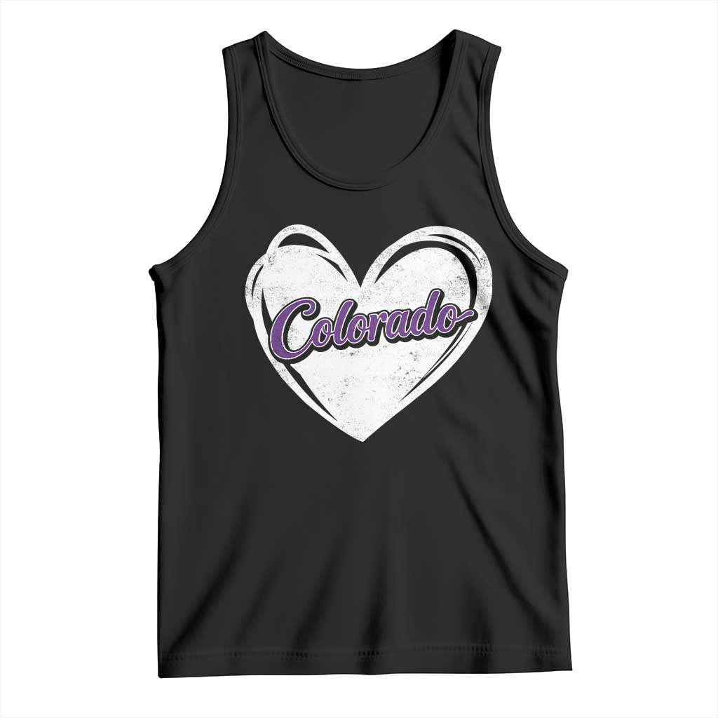 Vintage Colorado Tank Top Purple Heart Vintage Script State Pride Retro Sports Fan