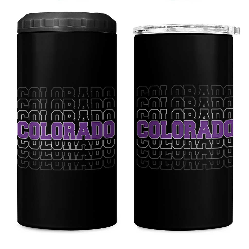 Vintage Colorado 4 in 1 Can Cooler Tumbler Retro State Pride Sports Fan Graphic