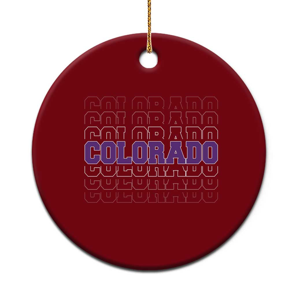 Vintage Colorado Ceramic Ornament Retro State Pride Sports Fan Graphic