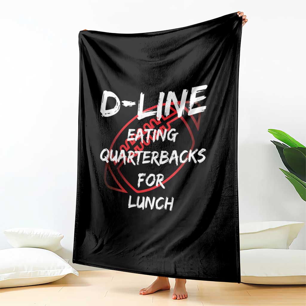 Football Linemen Throw Blanket D Line Eating Quarterbacks Defensive - Wonder Print Shop