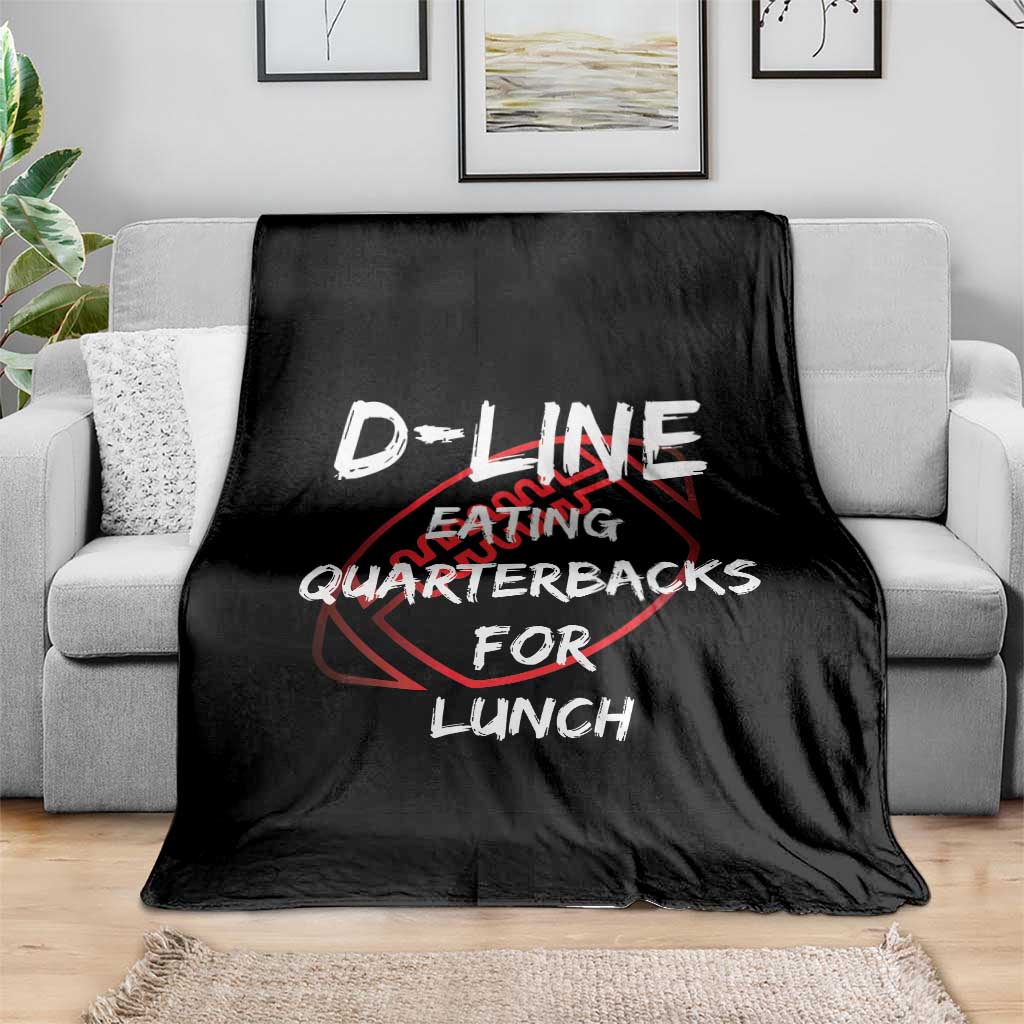 Football Linemen Throw Blanket D Line Eating Quarterbacks Defensive - Wonder Print Shop