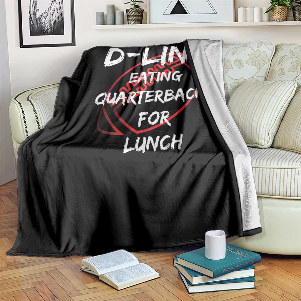 Football Linemen Throw Blanket D Line Eating Quarterbacks Defensive - Wonder Print Shop