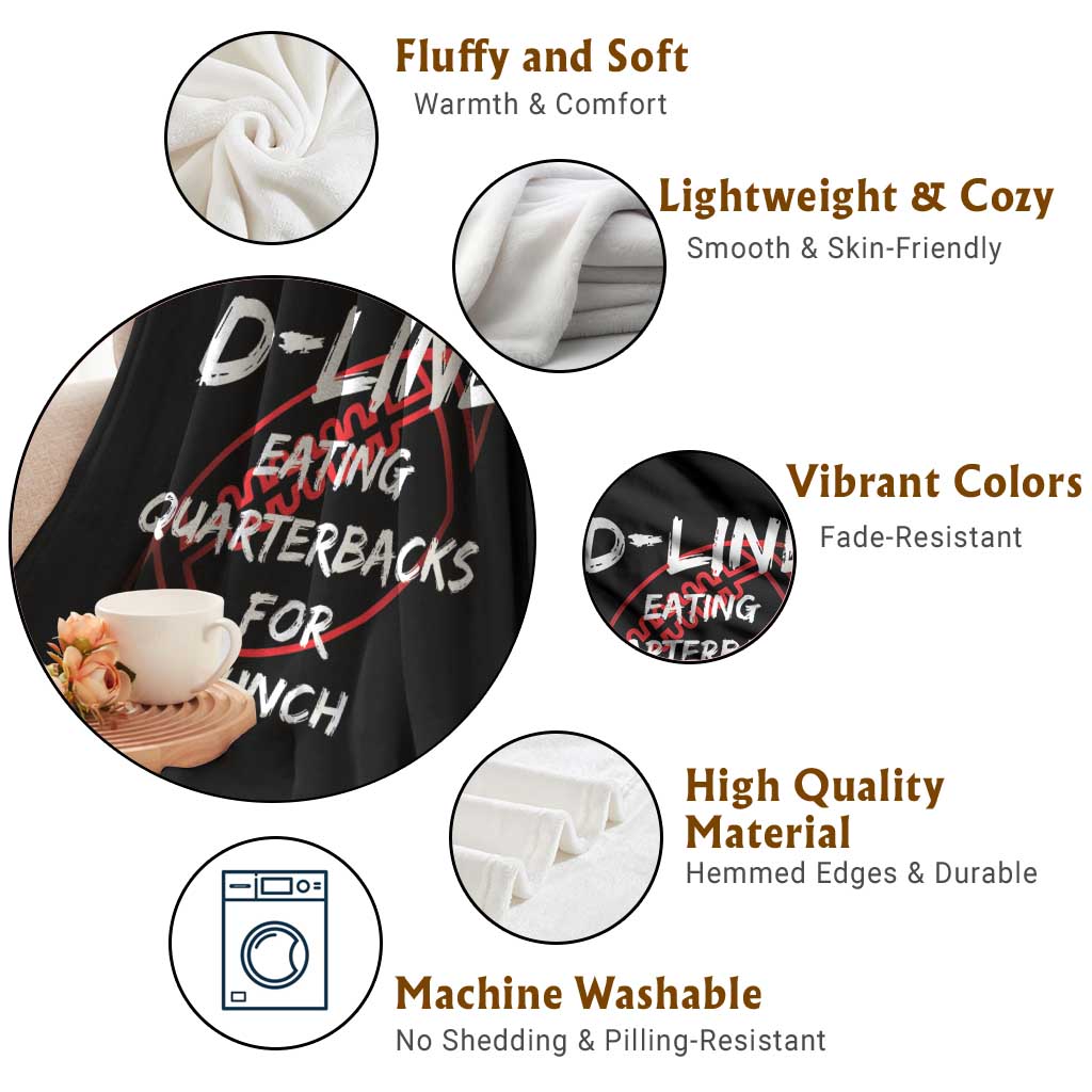 Football Linemen Throw Blanket D Line Eating Quarterbacks Defensive - Wonder Print Shop