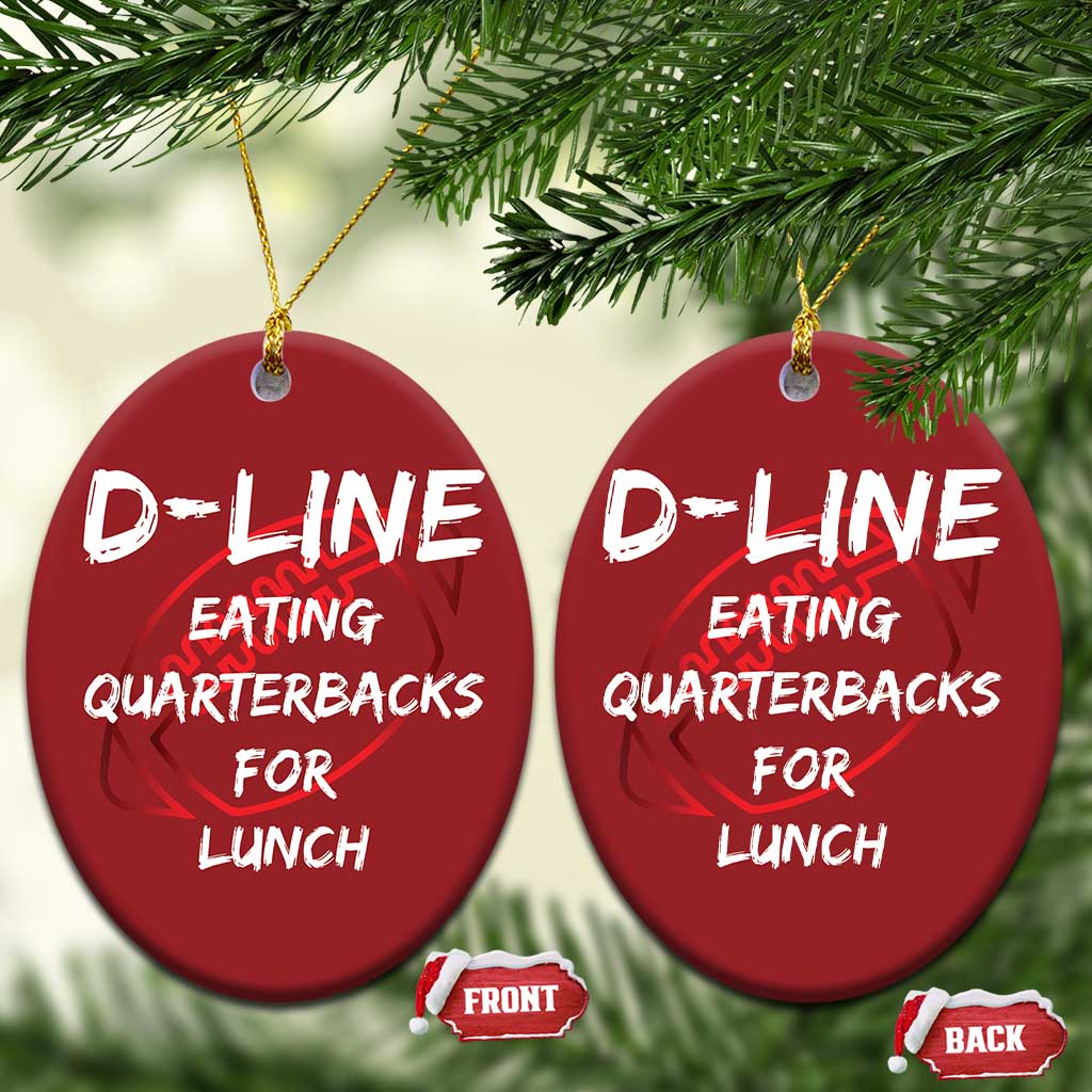 Football Linemen Christmas Ornament D Line Eating Quarterbacks Defensive - Wonder Print Shop